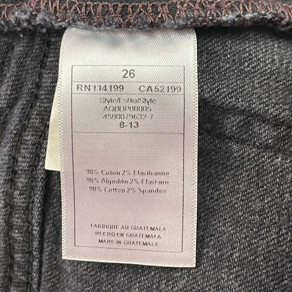 Quiksilver Jeans Womens Size 26 Black Straight Low Rise Dark Wash Denim